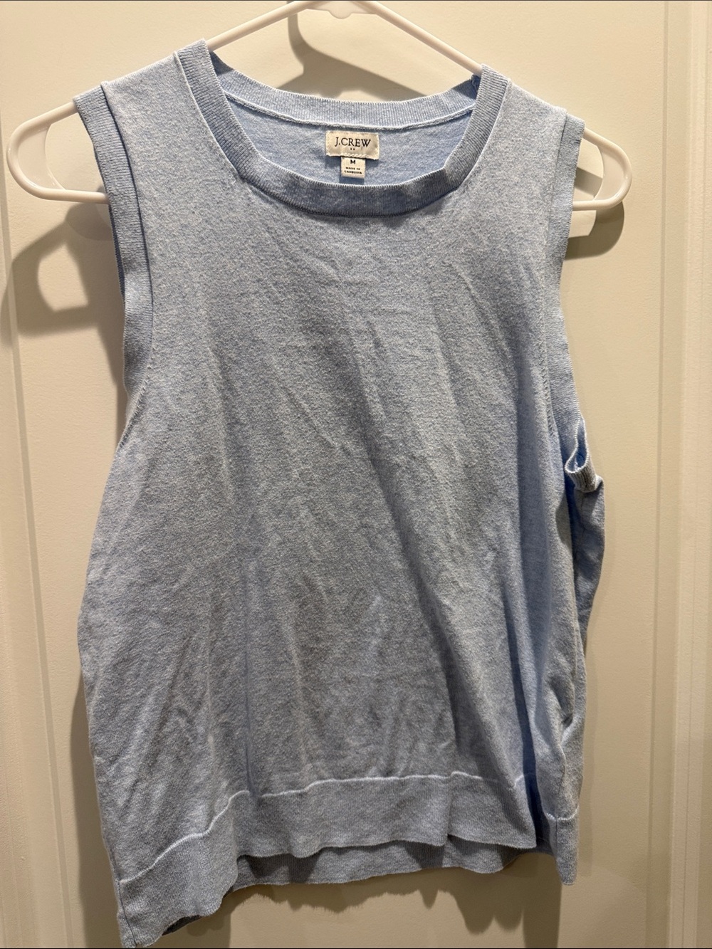 J. Crew Pale Blue Sleeveless Knit Shell